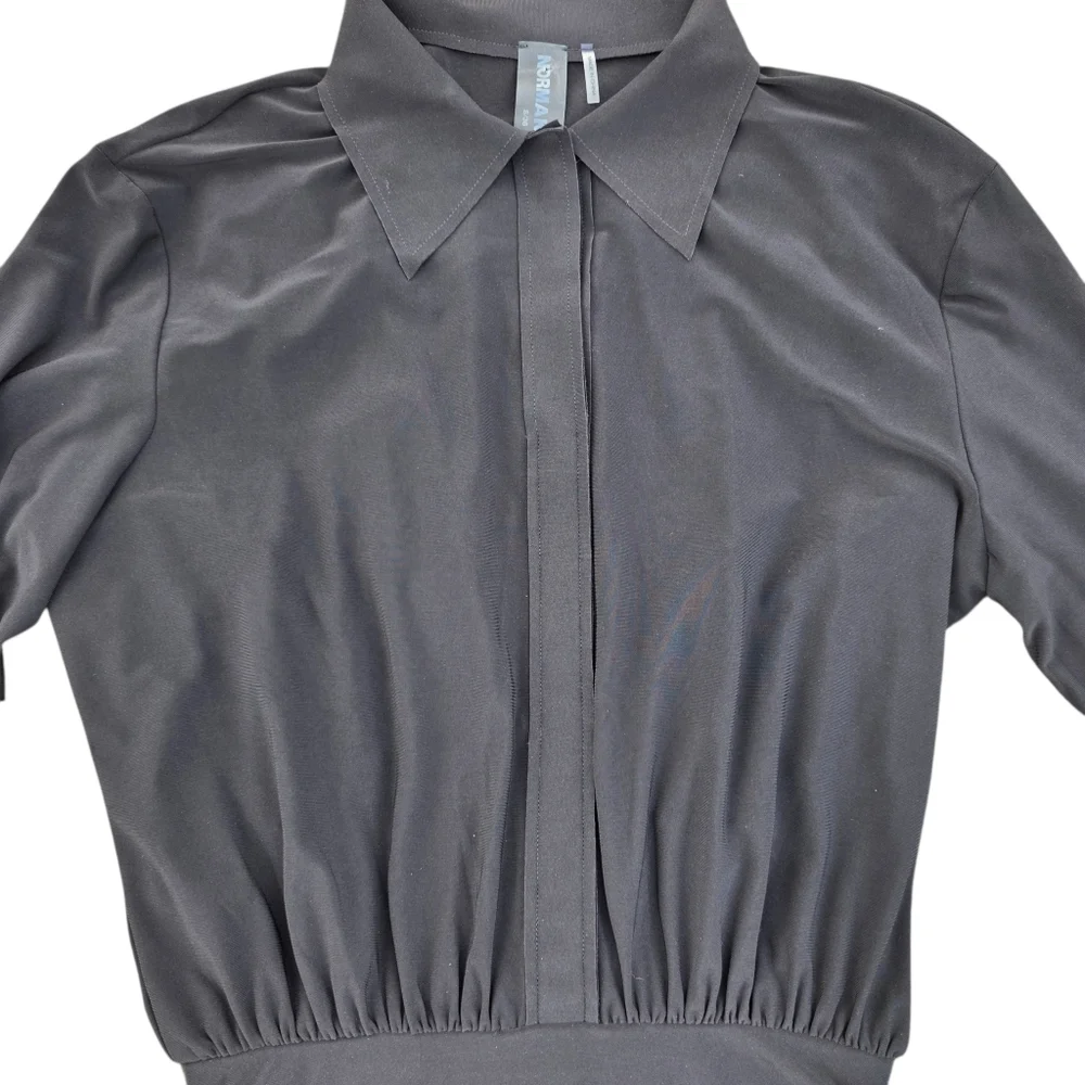 Norma Kamali Boyfriend Shirt Fishtail Midi Dress- Small - Picture 3 of 14